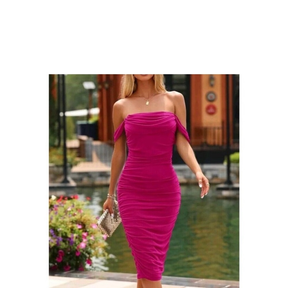 Chic Magenta Dress- prettygarden women size S, new with tags